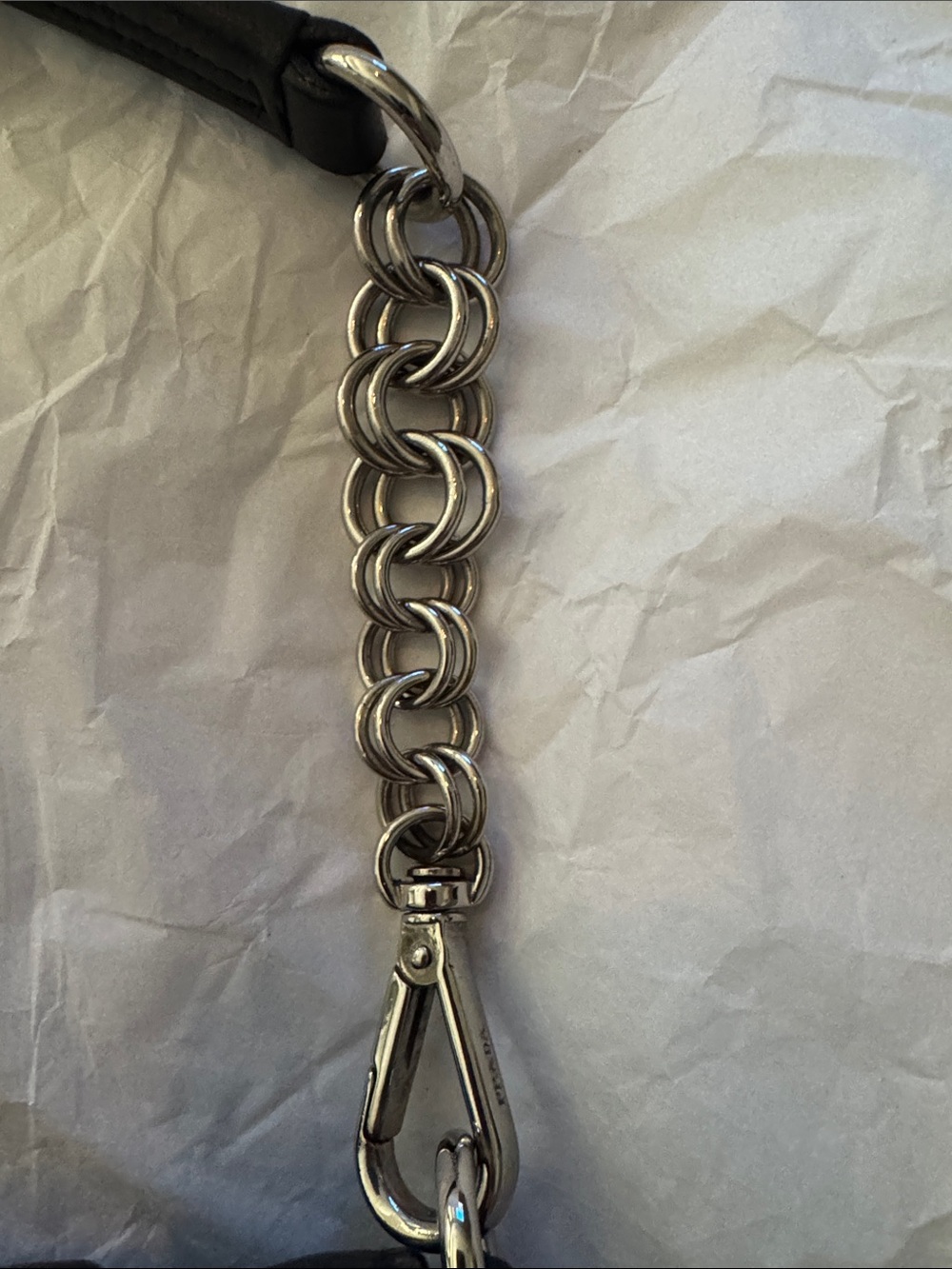 Prada Black Leather Shoulder Bag with Silver Chain - Picture 3 of 11